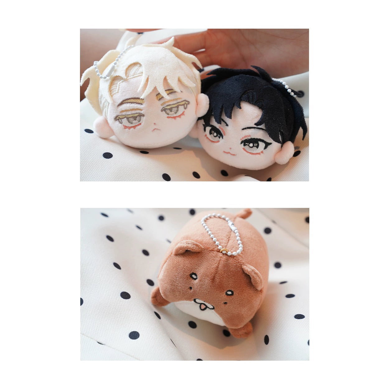 Pre-sale Liting Korean comic rose and champagne badge stand small card plush dumpling doll