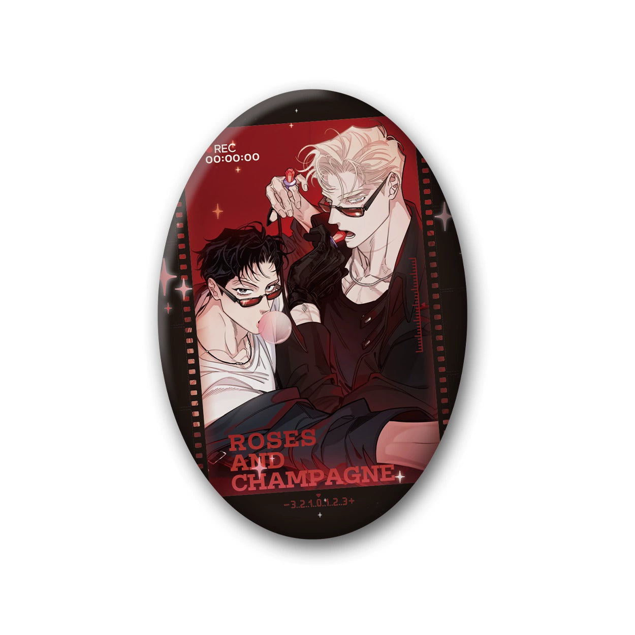 Pre-sale Liting Korean comic rose and champagne badge stand small card plush dumpling doll