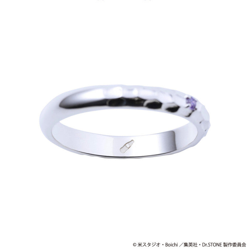 Dr.STONE Asagiri Gen Silver Ring with Cubic Zirconia - Official Anime Jewelry