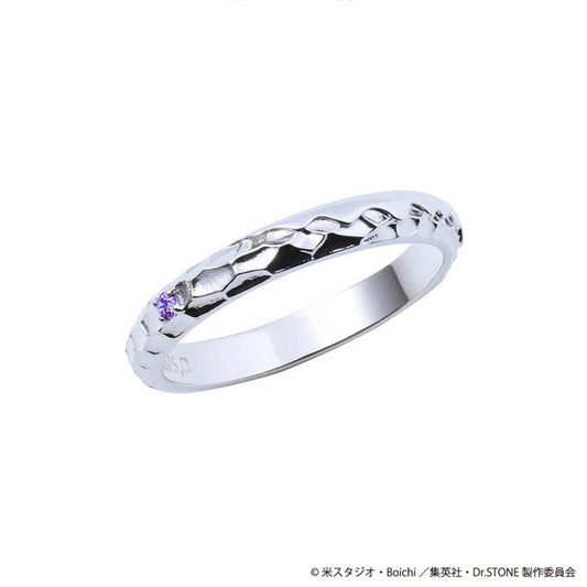 Dr.STONE Asagiri Gen Silver Ring with Cubic Zirconia - Official Anime Jewelry