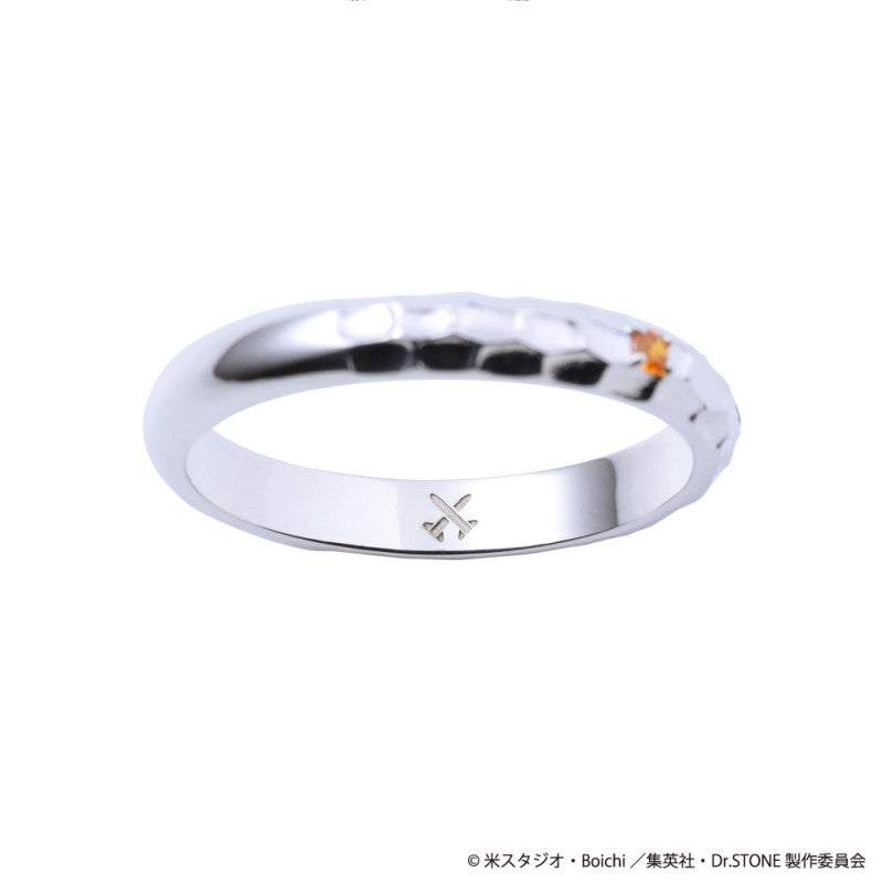 Dr.STONE Ryusui Nanami Silver Ring: Petrification Liquid Texture, Cubic Zirconia