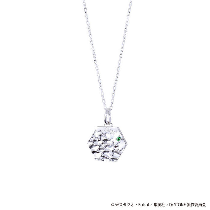 Dr.STONE Ishigami Senku Silver Necklace, E=mc2 Engraved Cubic Zirconia Pendant