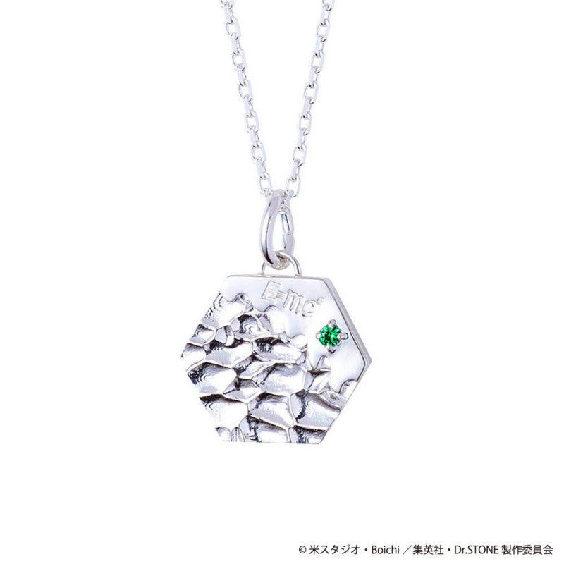 Dr.STONE Ishigami Senku Silver Necklace, E=mc2 Engraved Cubic Zirconia Pendant