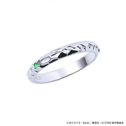 Official Dr.STONE Senku Ishigami E=mc2 Symbol Silver Ring Cubic Zirconia