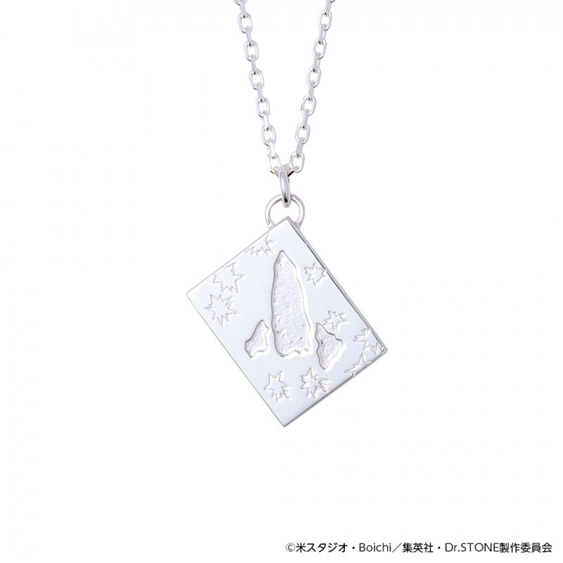 Dr.STONE Kingdom of Science Flag Sterling Silver Necklace with Gemstones