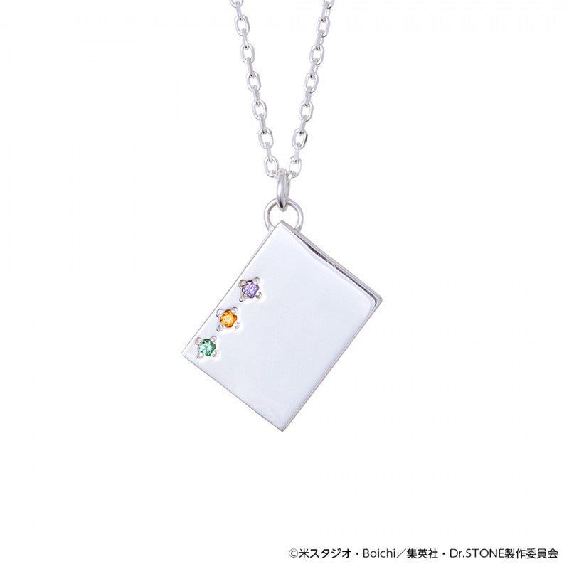 Dr.STONE Kingdom of Science Flag Sterling Silver Necklace with Gemstones