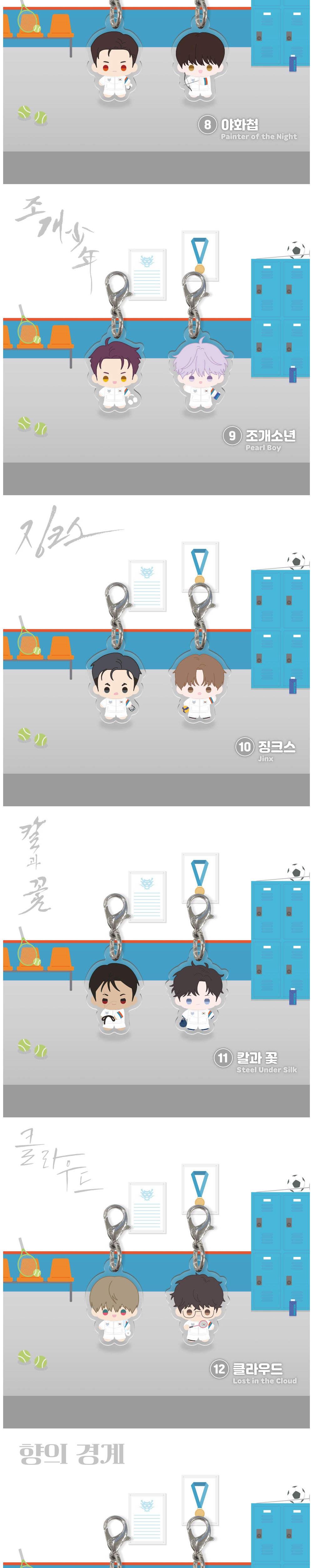 Collectible TEAM LEZHIN Mini BBOSIRAEGI Acrylic Charm Keychain - Official Webtoon Merchandise