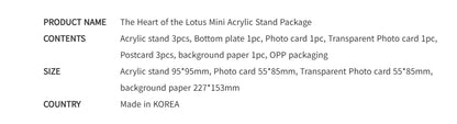 The Heart of the Lotus Mini Acrylic Stand Package Official Webtoon Display