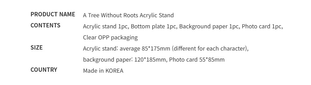 Official A Tree Without Roots Webtoon Character Collectible Acrylic Stand