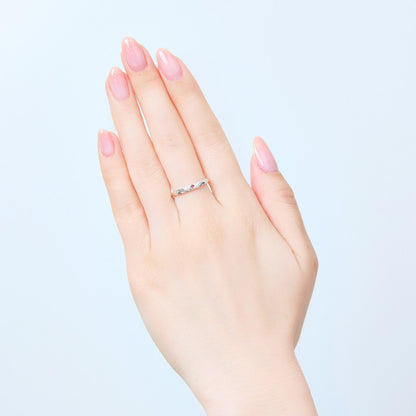Hikaru Silver Ring: The Summer Light Died Anime SV925 Red Stone
