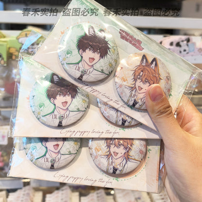 Lying puppies will be eaten by the wind kiss whispering puppy badge set peripheral bar genuine official valley