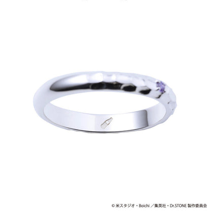 Dr.STONE Asagiri Gen Silver Ring with Cubic Zirconia - Official Anime Jewelry