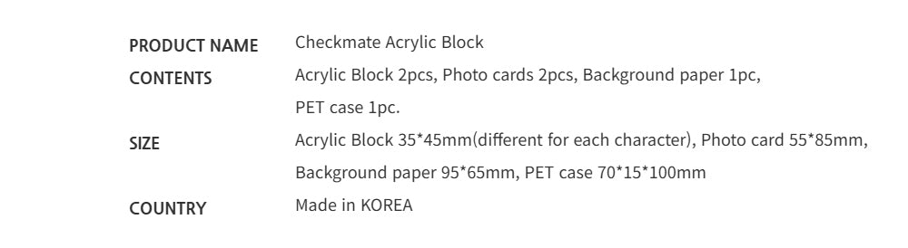Official Checkmate Acrylic Block Standee Featuring Beloved Webtoon Characters